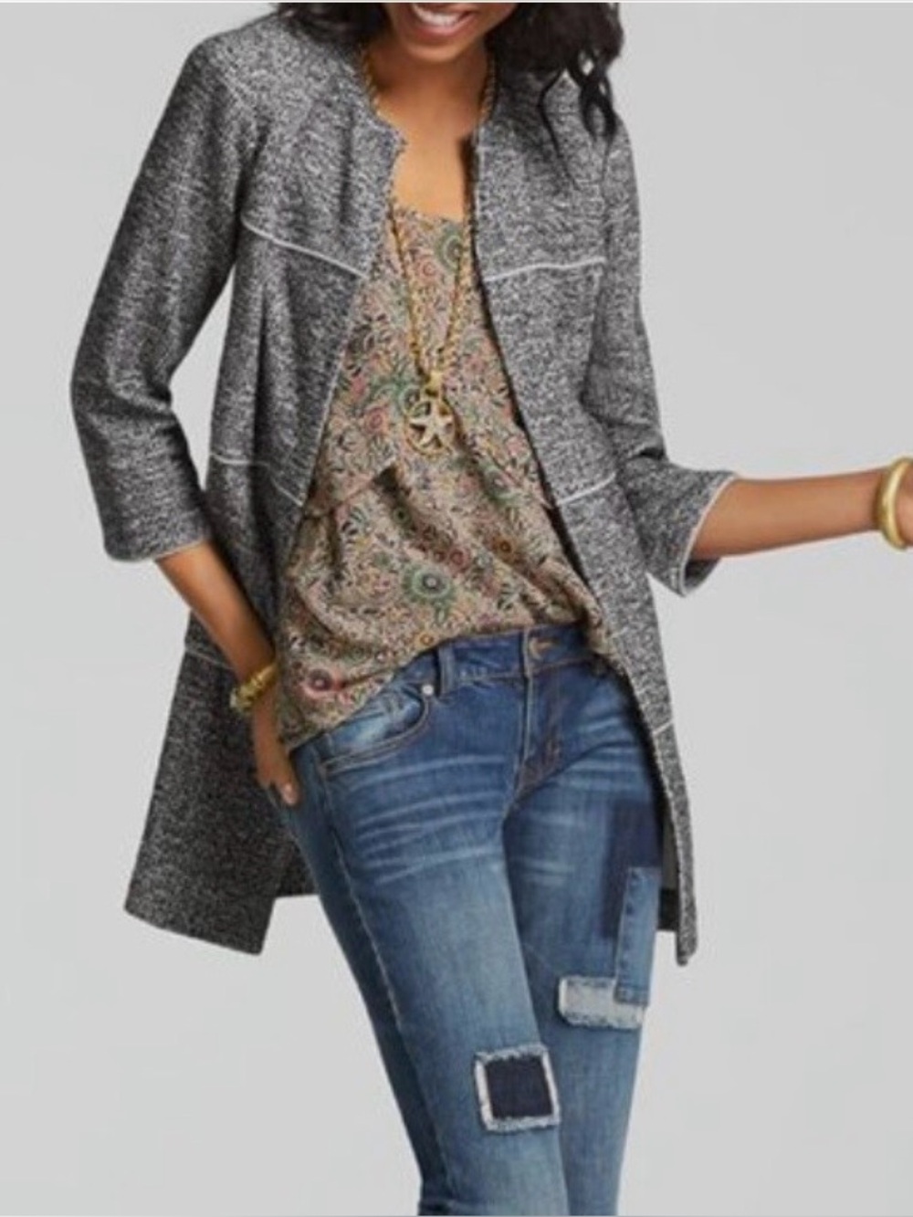 CAbi The Times Tweed Jacket NWOT